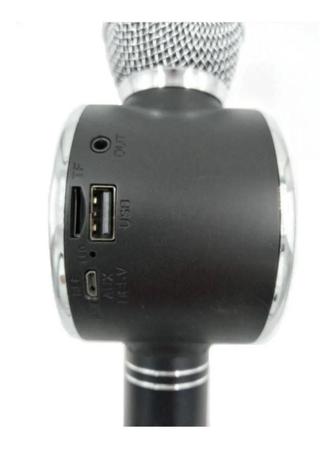Microfone S/fio Bluetooth Karaokê Speaker Usb Led cores - Tomate Imagem de Microfone S/fio Bluetooth Karaokê Speaker Usb Led cores
