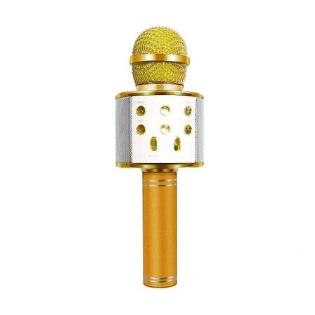 Smartek Ws-858G Karaoke Bluetooth Karaoke Bluetooth Microfone Sem Fio  Dourado