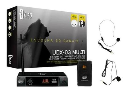 Imagem de Microfone Sem Fio Uhf Headset Lapela Udx-03 Multi 30 Canais