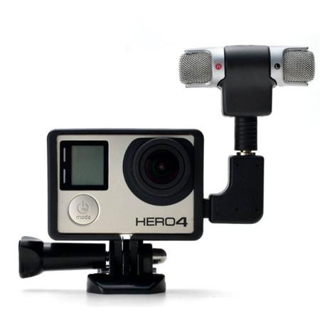 Imagem de Microfone Stereo Externo + Frame + Adaptador para Câmeras GoPro Hero 3, 3+, 4
