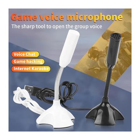 Imagem de Microfone USB ajustável estúdio de canto para streaming de jogos Microfone com suporte de mesa para laptop e computador 
