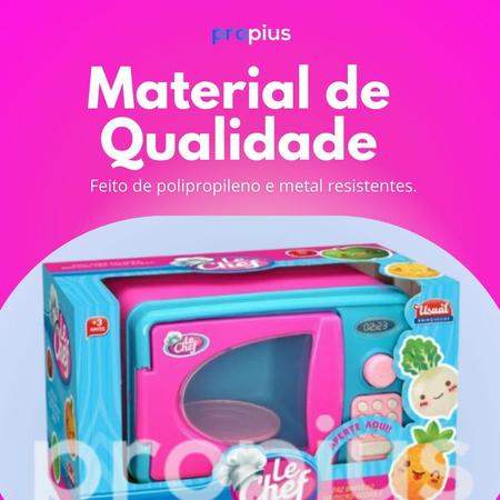Imagem de Microondas Brinquedo Com Luz Som Azul Rosa Infantil Mini Cozinha Forno Menina Colecionável Para Brincar Passatempo