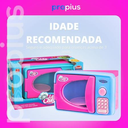 Imagem de Microondas Brinquedo Luz Som ul Rosa Forno Criança F