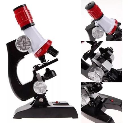 Imagem de Microscópio Monocular Até 1200 Vezes Acadêmico Escolar + Kit Ciência Educação Experimento Molecular Celula