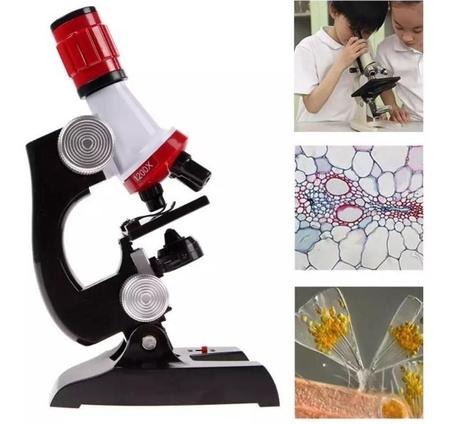 Imagem de Microscópio Monocular Até 1200 Vezes Acadêmico Escolar + Kit Ciência Educação Experimento Molecular Celula