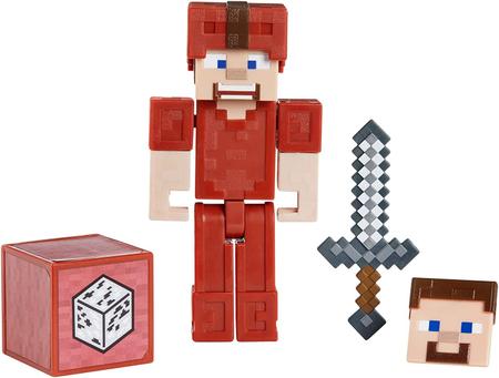 Imagem de Minecraft Earth 3.25" Steve em Figura de Couro Vermelho