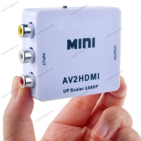 Imagem de Mini Adaptador Av Rca Para Hdmi Conversor Av2Hdmi - AL