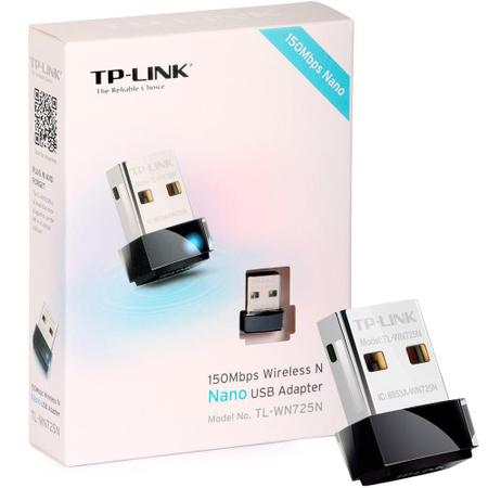 Imagem de Mini Adaptador TP-Link Nano Wireless N USB 150 Mbps - TL-WN725N
