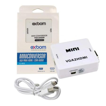 Imagem de Mini adaptador VGA para HDMI VGA2HDMI 1080 P conector conversor com áudio para PC laptop para projetor HDTV