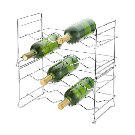 Imagem de Mini Adega Empilhavel Porta Garrafas Rack Vinho Aço 8 Garrafas Schmitt 