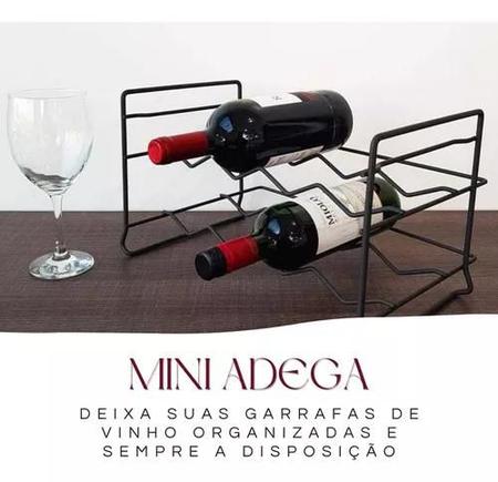 Imagem de Mini Adega Porta 8 Garrafas de Vinho Empilhável Suporte Organizador