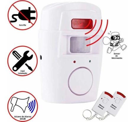 Imagem de Mini Alarme Sem Fio com 2 Controles Remotos Proteção para residência e comercio