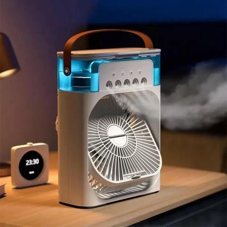 Mini Ar Cond. 4 em 1 Ventilador Umidificador 10W 600ml - Melhor Preço Imagem de Mini Ar Cond. 4 em 1 Ventilador Umidificador 10W 600ml