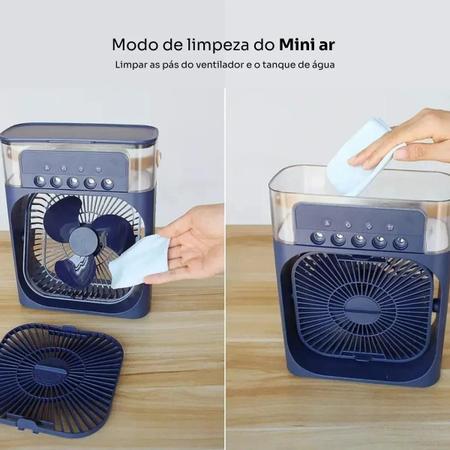 Mini Ar Cond. 4 em 1 Ventilador Umidificador 10W 600ml - Melhor Preço Imagem de Mini Ar Cond. 4 em 1 Ventilador Umidificador 10W 600ml