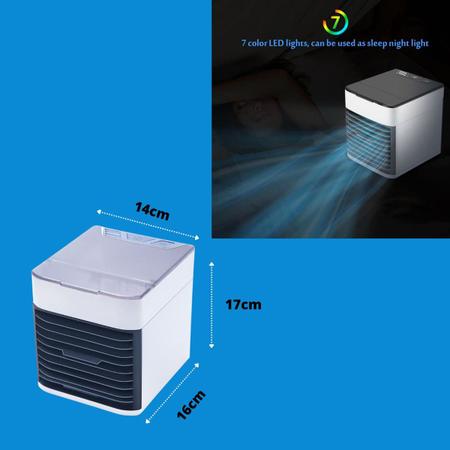 Imagem de Mini Ar Condicionado Climatizador Usb Portátil Umidificador Cor Branco E Cinza Voltagem 110v/220v
