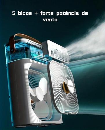 Imagem de Mini Ar Condicionado Ventilador Umidificador Portátil Com Luz Noturna De 7 Cores E Timer