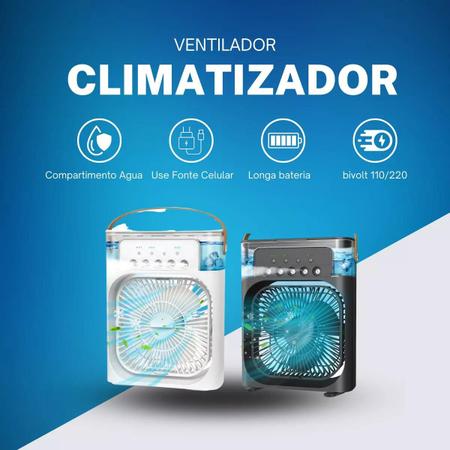 Imagem de Mini Ar Condicionador Refrigerador De Ar Ventilador Umidificador Climatizador de Ambiente Para Sala Quarto Escritório Portatil