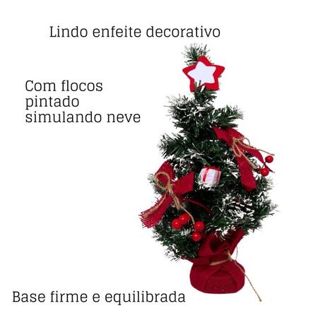 Enfeite Mini Árvore Natal Decorada Estrelas, Pinhas e Laços 30cm Master  Christmas