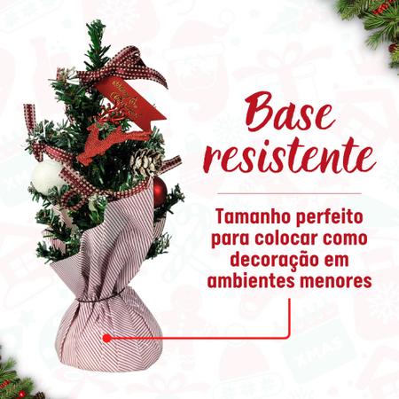 Árvore de Natal 60 CM Pequena Decorada Luxo Vermelho Mesa - Divertiti -  Árvore de Mesa - Magazine Luiza