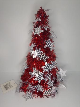 Árvore De Natal Decorada Vermelho Com Juta 60cm - Art Home Decoração