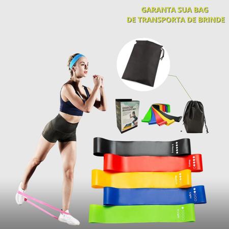 Cinta Elástica Para Exercícios Físicos Kit Com 5 Elasticos Fita de Fitness  Academia - Online - Acessórios Fitness - Magazine Luiza