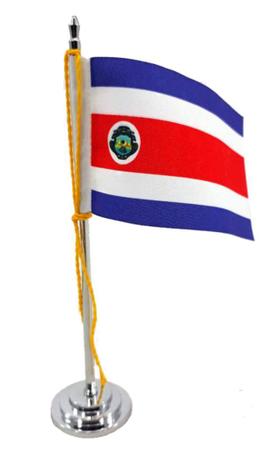 Mini Bandeira de Mesa Costa Rica 15 cm Poliéster - SP Bandeiras Imagem de Mini Bandeira de Mesa Costa Rica 15 cm Poliéster
