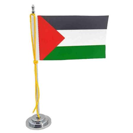 Imagem de Mini Bandeira De Mesa Da Palestina 15 Cm Poliéster