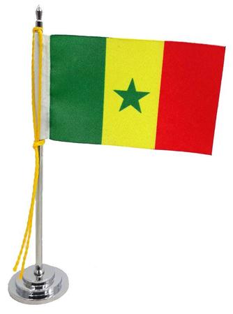 Imagem de Mini Bandeira de Mesa da Senegal 15 cm Poliéster