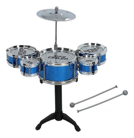 Imagem de Mini Bateria Instrumento Musical Infantil 5 Tambores