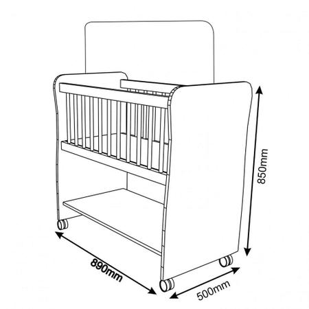 Imagem de Mini Berço Branco Rubi + Colchão Certificado Pelo Inmetro