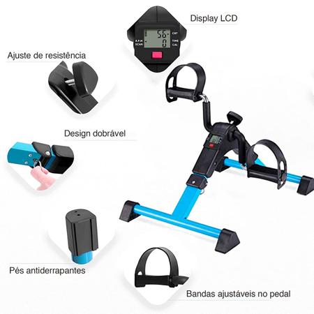 Imagem de Mini Bicicleta Ergométrica Lorben Cicloergômetro para Pernas e Braços com Monitor Digital