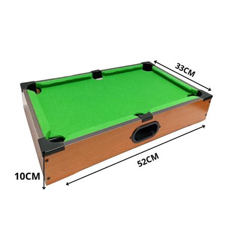 Mini Mesa Sinuca Pé Alto Snooker Bilhar Infantil 2 Tacos