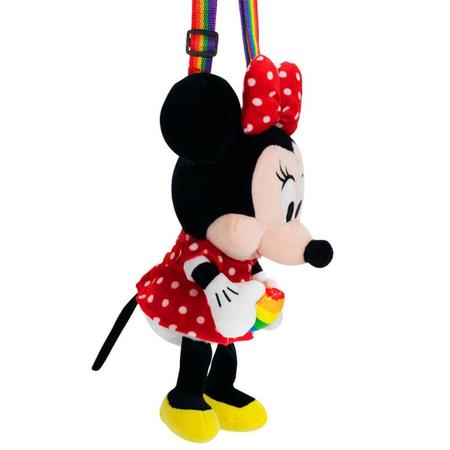 Mini Bolsa Pelúcia Minnie Coração Arco-Íris 20cm - Disney Imagem de Mini Bolsa Pelúcia Minnie Coração Arco-Íris 20cm - Disney