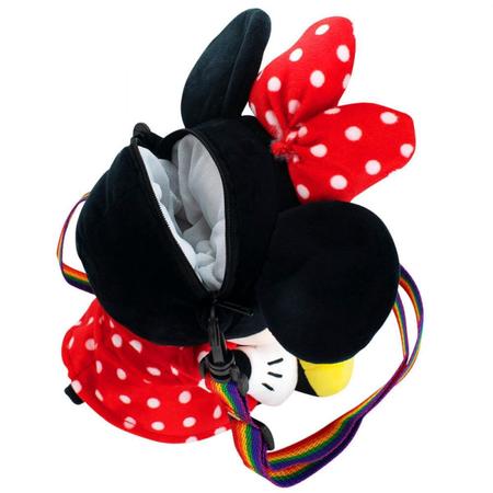 Mini Bolsa Pelúcia Minnie Coração Arco-Íris 20cm - Disney Imagem de Mini Bolsa Pelúcia Minnie Coração Arco-Íris 20cm - Disney