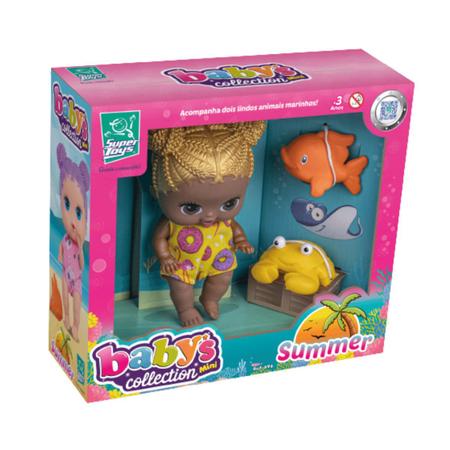 Mini Boneca Baby Collection Verão Praia c/ Bixinhos Marinhos - Super Toys Imagem de Mini Boneca Baby Collection Verão Praia c/ Bixinhos Marinhos