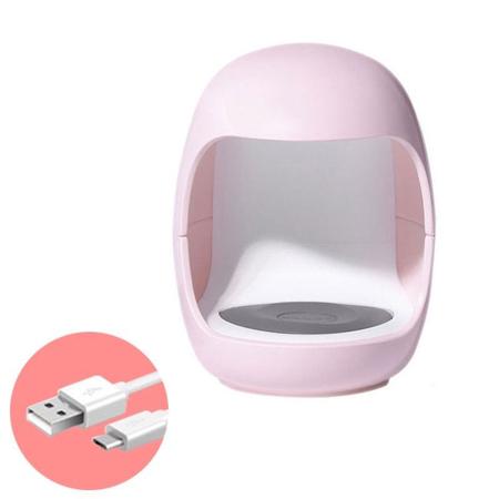 Imagem de Mini Cabine Digital 6w USB Unhas Gel Acrígel  Branco/rosa