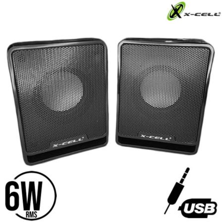 Imagem de Mini caixa de som 6w para computador notebook projetor celular usb p2 speaker caixinha amplificada portatil preta