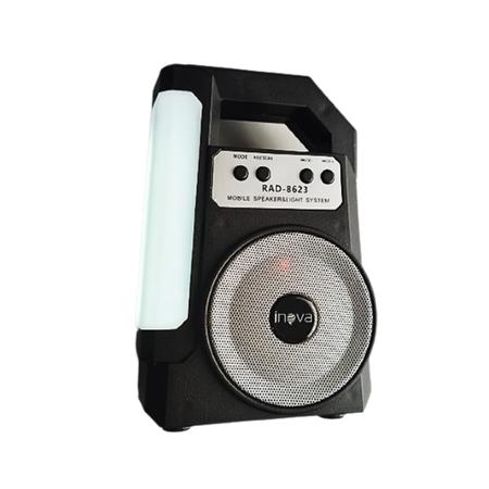 Imagem de Mini Caixa de Som Portátil Bluetooth com Lanterna e Rádio Fm Inova Rad-8623 - Bateria Durável