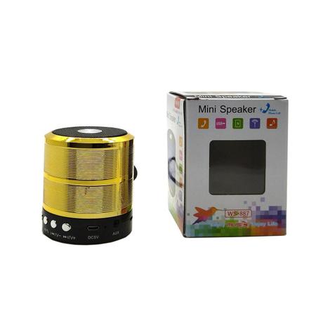 Imagem de Mini Caixa De Som Portátil Bluetooth Mp3 Ws - 887 Dourada