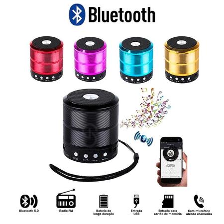 Imagem de Mini Caixa de Som Recarregável Bluetooth Mp3 Rádio FM Sem Fio Portátil
