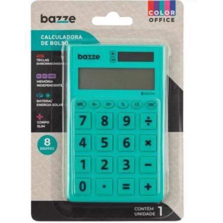 Imagem de Mini Calculadora De Bolso Pequena 08 Dígitos SOLAR turquesa - bazze