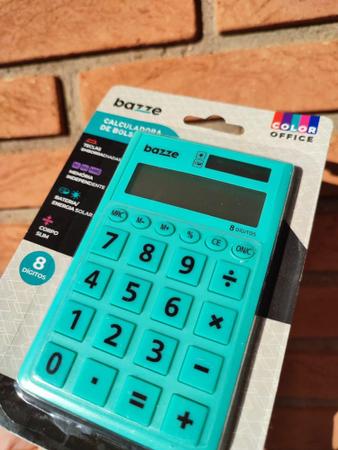 Imagem de Mini Calculadora De Bolso Pequena 08 Dígitos SOLAR turquesa - bazze