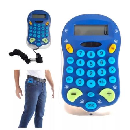 Imagem de Mini calculadora portátil de bolso com cordão multifuncional