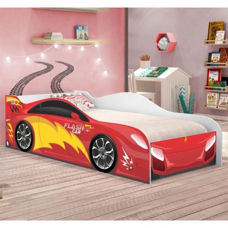 Imagem de Mini Cama Carrinho Flash Vermelho com Colchão