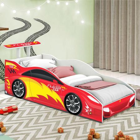 Mini Cama Infantil Carro de Corrida Vermelho