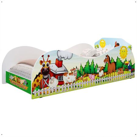 Imagem de Mini Cama Infantil Animais Fazendinha MDF Montessoriana Segura Decoração Kids Temática Quarto Criança Menino Menina - RPM