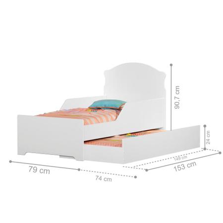 Imagem de Mini Cama Infantil com Auxiliar Branco Deluxe com Colchões