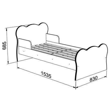 Imagem de Mini Cama Infantil com Proteção Lateral Arco-íris DJD Móveis Branco