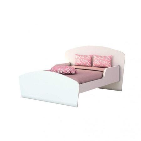 Mini cama Juvenil Infantil Gatinho Branca/Rosa - Móveis Bela