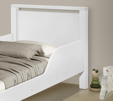 Imagem de mini cama infantil meli com proteção mdf e pes de madeira com colchão